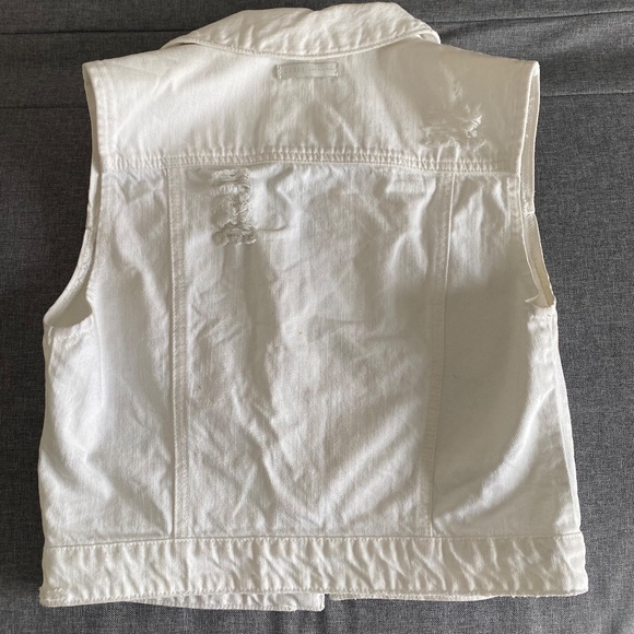 Guess Distressed White Denim Vest - Picture 10 of 12